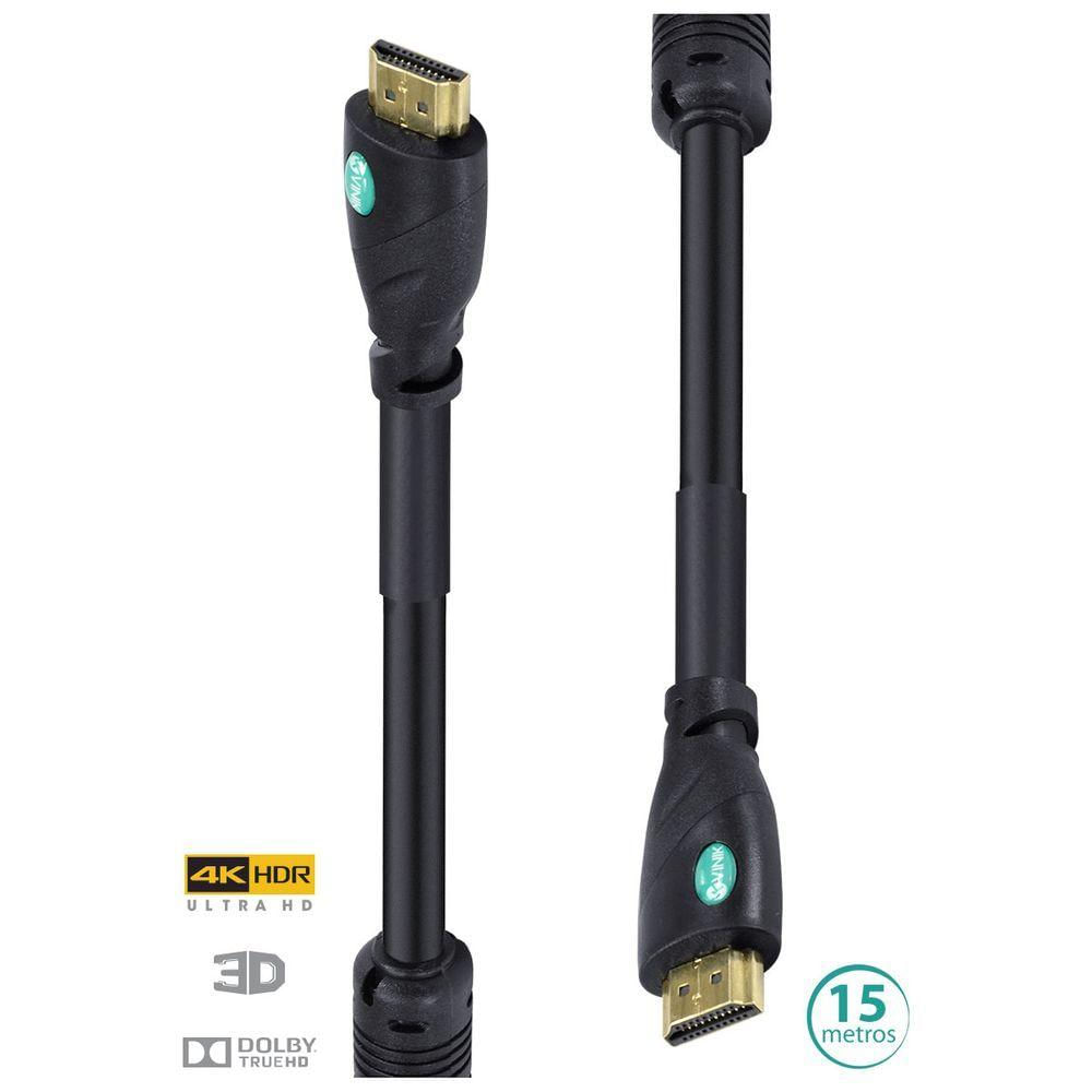 Cabo Hdmi 2.0 4K Ultra Hd 3D Conexão Ethernet Com Filtro 15