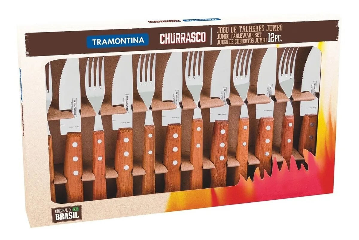 Jogo Para Churrasco Tramontina 12 Peças Jumbo Garfo e Facas