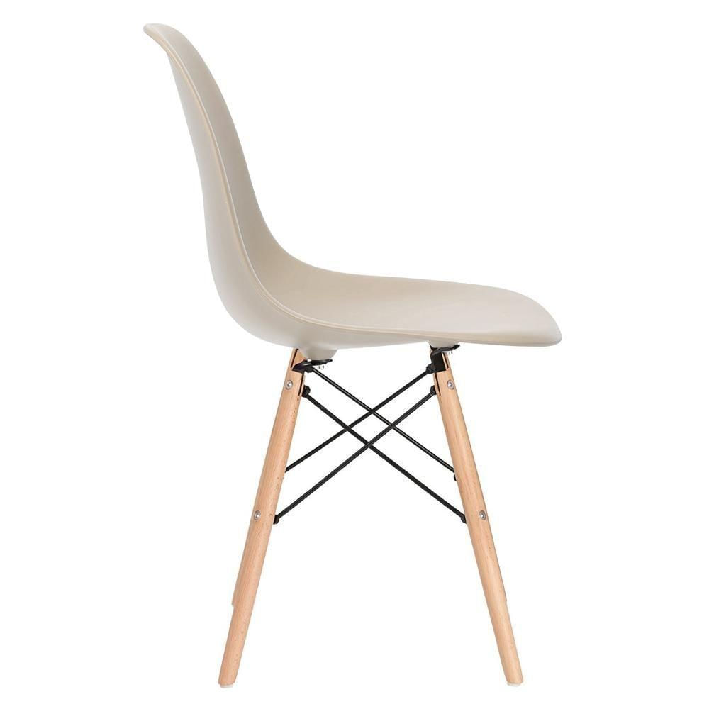 Mesa Redonda Eames 100cm Branco + 2 Cadeiras Nude