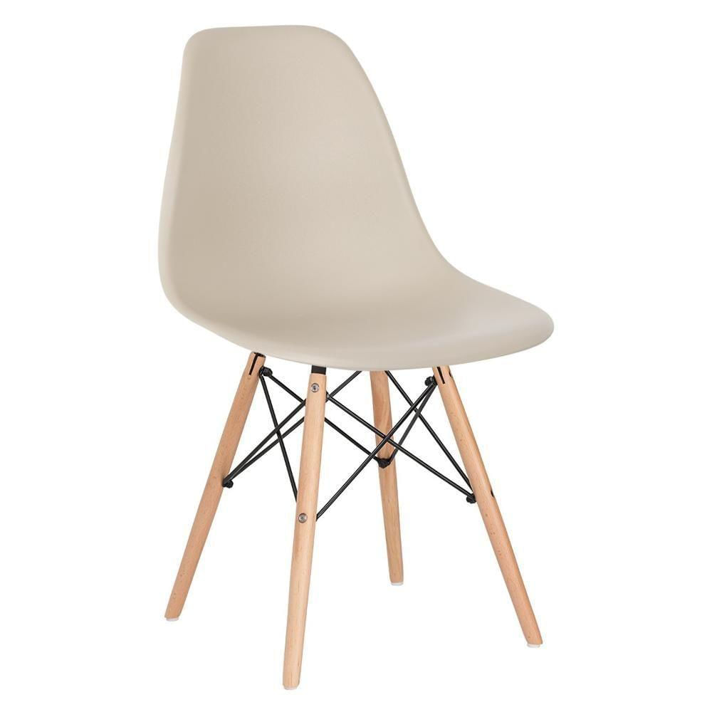 Mesa Redonda Eames 100cm Branco + 2 Cadeiras Nude