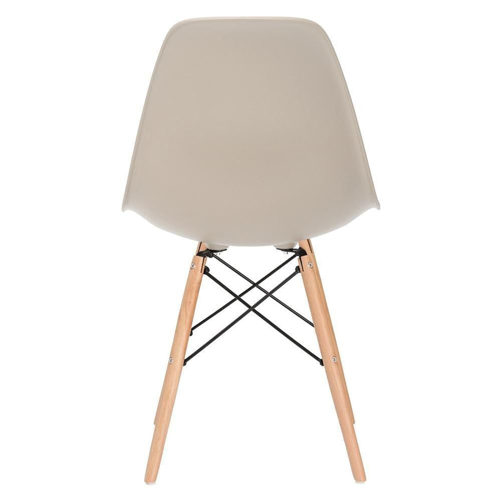 Mesa Redonda Eames 90 Cm Preto + 4 Cadeiras Eiffel Dsw Nude