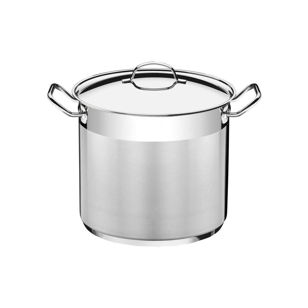 Caldeirão Tramontina Professional Em Aço Inox Fundo Triplo Com Tampa E Alças 28 Cm 15,7 L