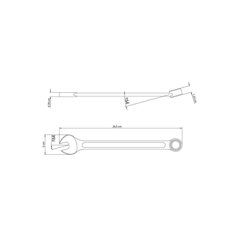 Chave Combinada 22 Mm Tramontina Basic Com Corpo Em Aço Especial Cromado