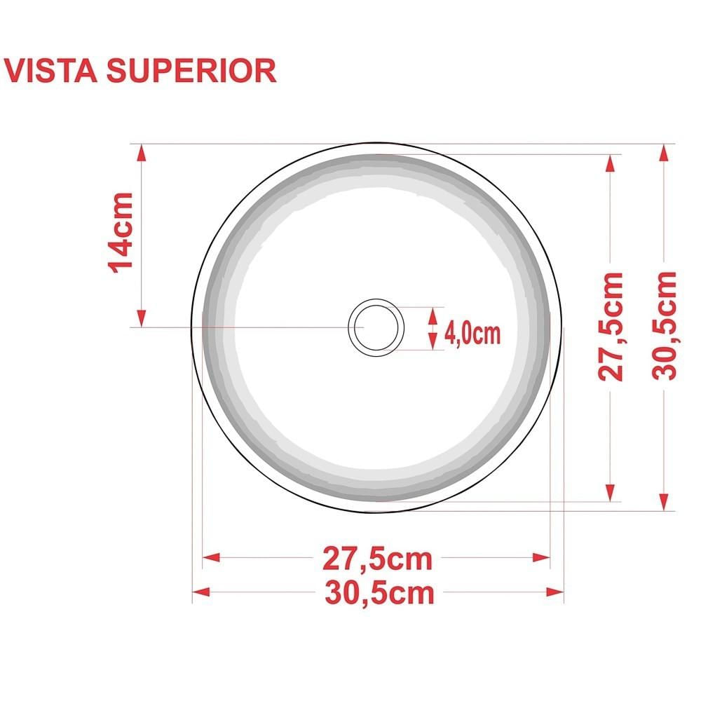 Cuba Pia de Apoio para Banheiro Redonda Bowl 30 C08 Rosa - Mpozenato