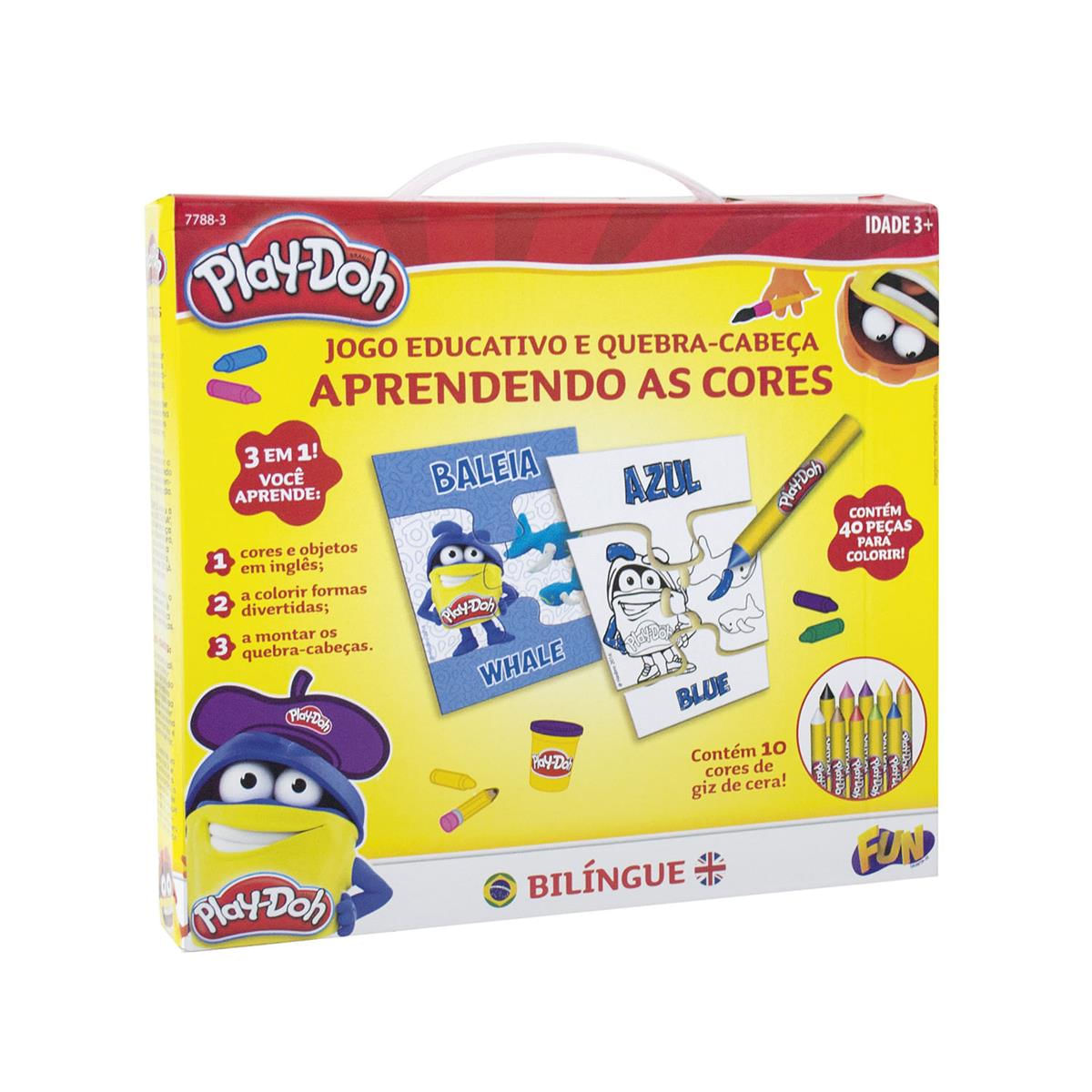 Jogo Aprendendo As Cores Inglês e Português Play-Doh - Fun