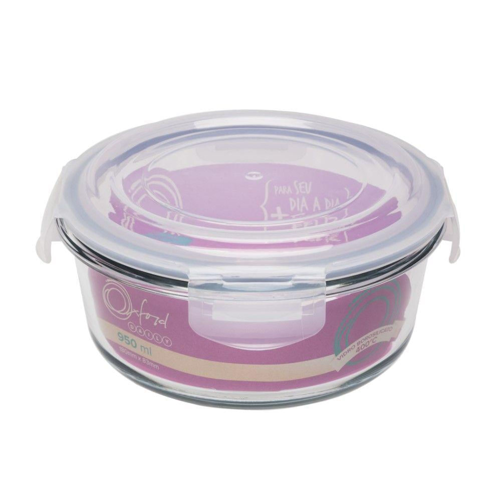 Pote Hermético De Vidro Redondo 950 Ml Oxford