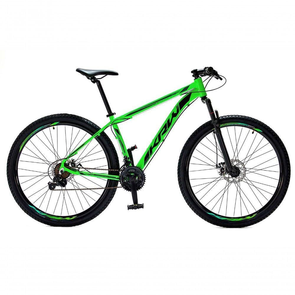 Bicicleta Aro 29 Krw Alumínio 24 Vel Freio A Disco Suspensão Dianteira S1 Verde-Preto 17 Verde-Preto