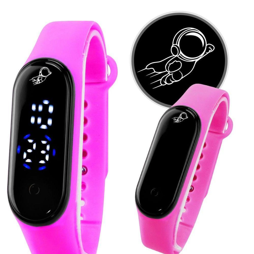 Relogio Digital Resistente Criança Rosa Criança Qualidade Premium Esportivo Presente Menina Silicone