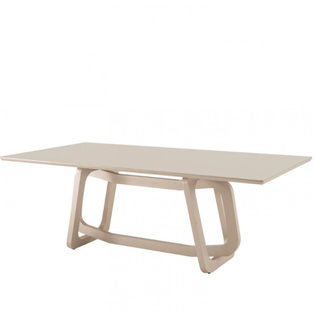 Mesa Para Sala De Jantar Charlote 220cm Moderna Mobília Off White