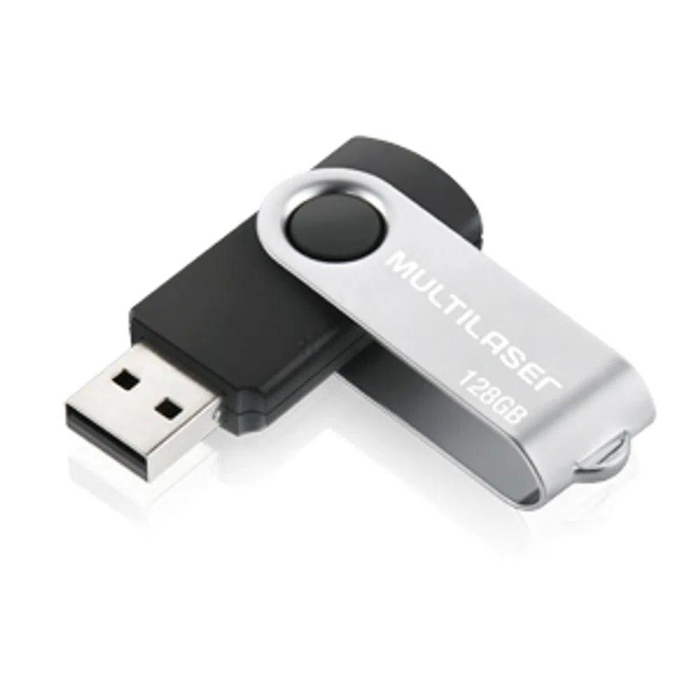 Pen Drive Multilaser Twist Pd591 128gb Usb Leitura 10mb-s E Gravacao 3mb-s - Preto