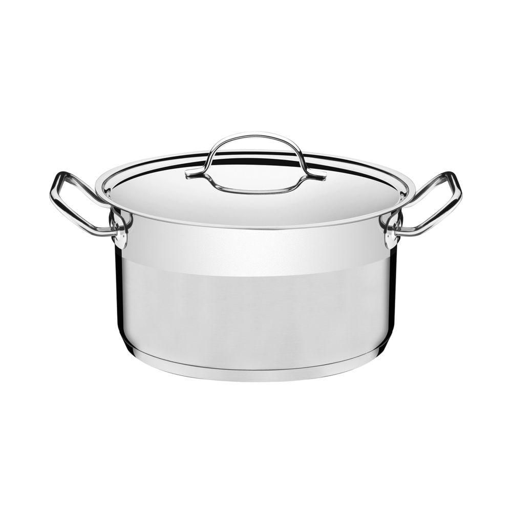 Caçarola Tramontina Professional Funda Em Aço Inox Fundo Triplo Com Tampa Plana 24 Cm 6,1 L