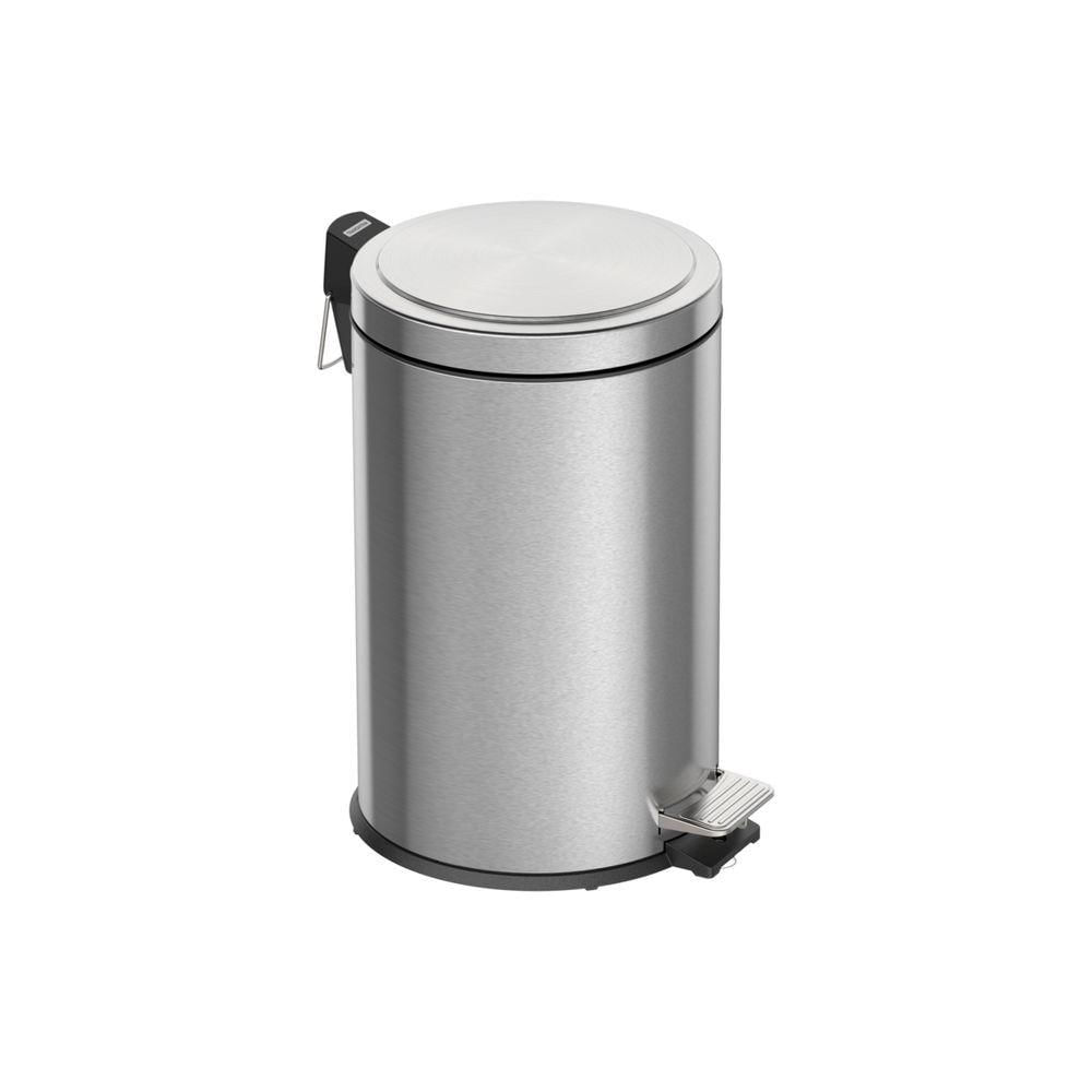 Lixeira Inox Com Pedal Tramontina Brasil Plus Com Acabamento Scotch Brite E Balde Removivel 12L