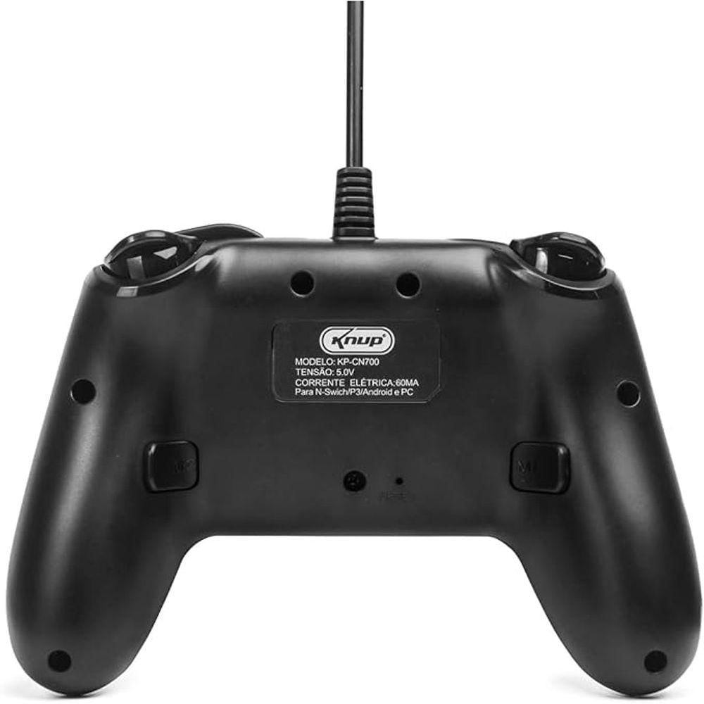Controle Joystick Knup Kp-cn700 Compatível Com Pc Nintendo Switch Ps3 Android Com Fio Usb