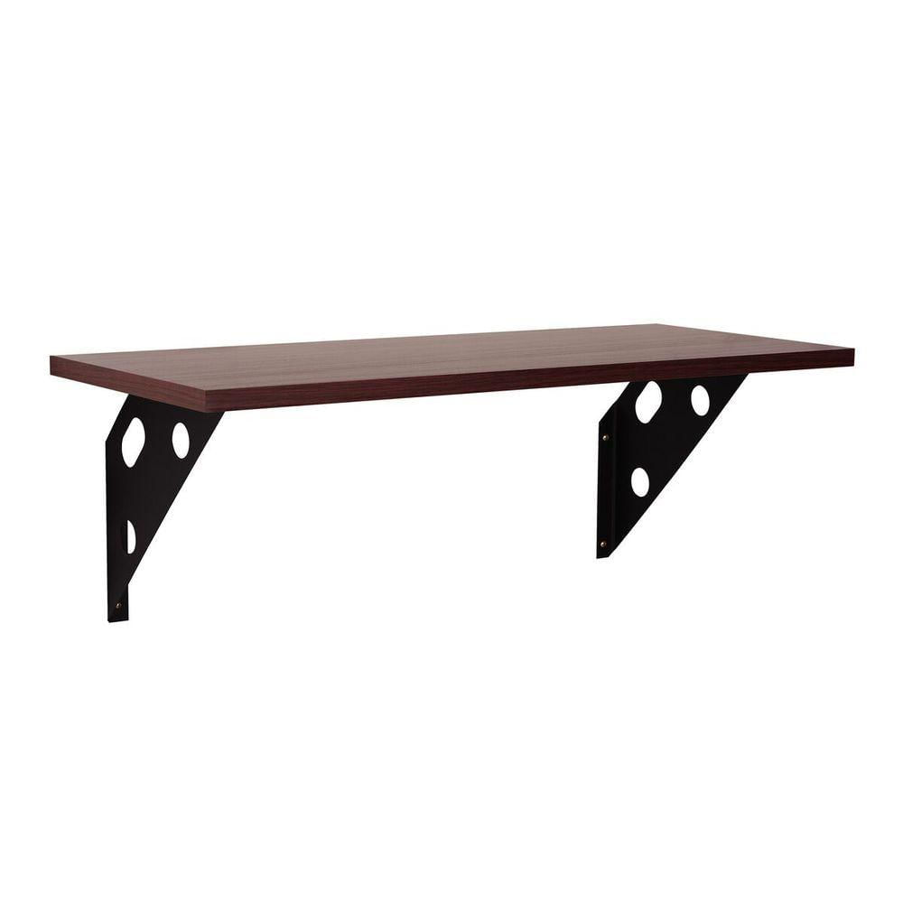 Prateleira Elite Em Madeira Pinus Com Acabamento Tabaco Borda Em Pvc E Suporte Metalico 400x250x15