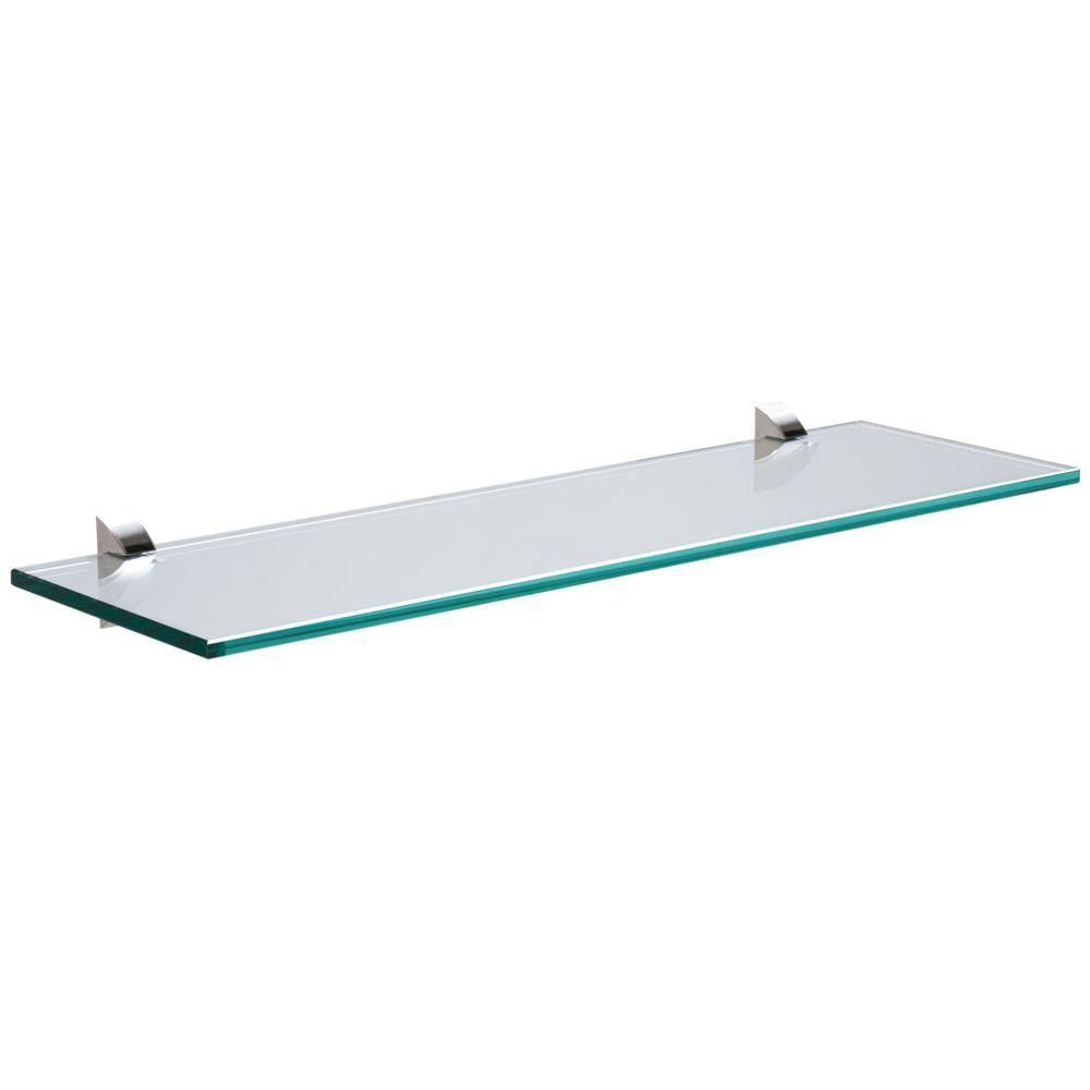 Prateleira De Vidro Tramontina Glass Reta Com Suporte Injetado 500x150x8mm
