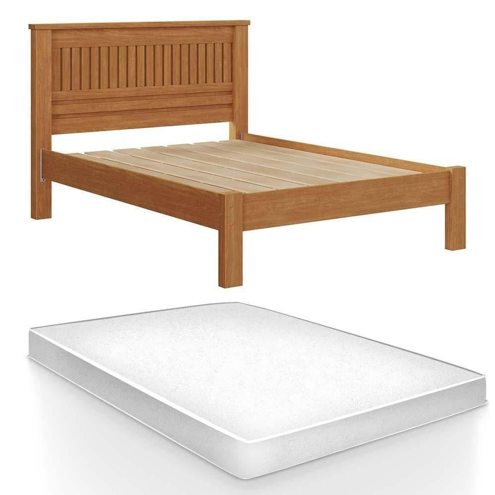 Cama Com Colchão Casal Em Mdf Nature
