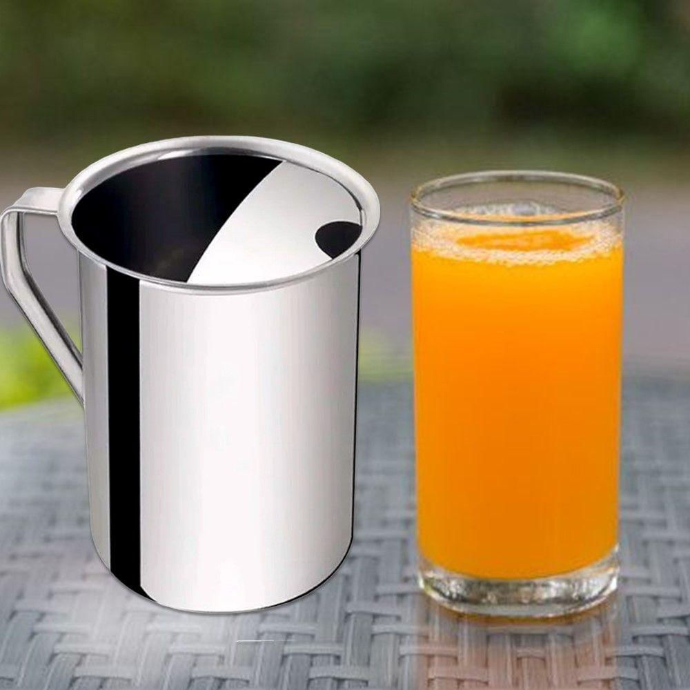 Jarra De Inox Com Aparador De Gelo Suco água Leite 2l Em Casa Tem