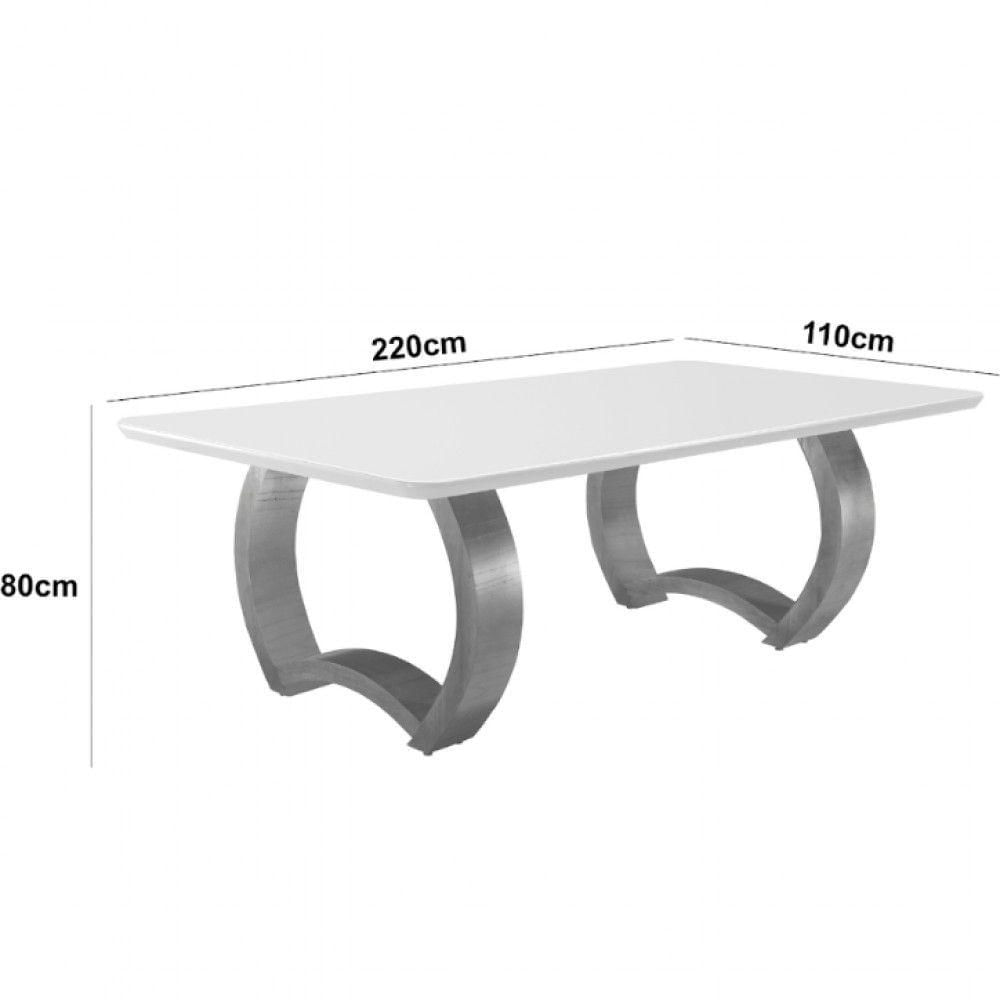 Mesa Para Sala De Jantar Bali 220cm Moderna Mobília Cinamomo Com Champanhe-champanhe