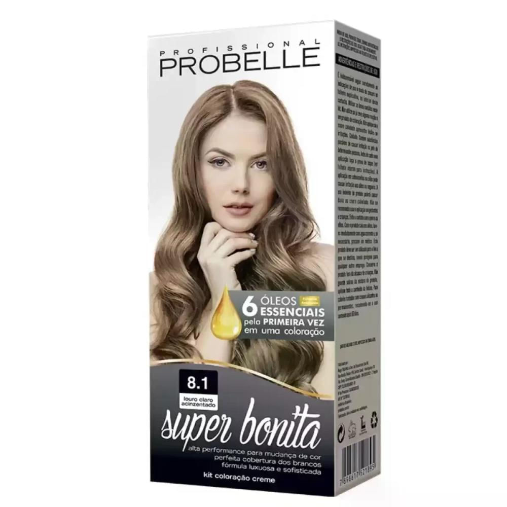 Coloração Super Bonita Loiro Acinzantado 8.1 Probelle 50G