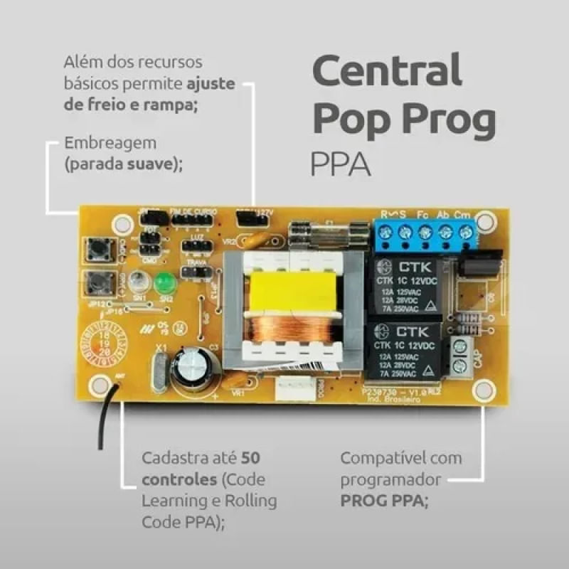 Kit 1 Motor Ppa Dz Home 3m Crem 3 Control Portão Deslizante 300kg