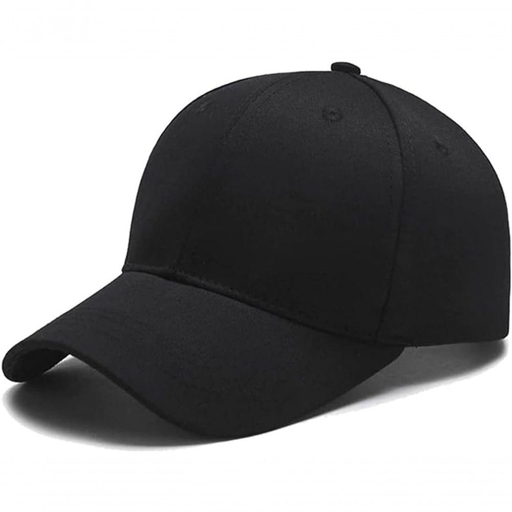 Boné Liso Esportivo Aba Curva Ajuste Metal Unissex preto