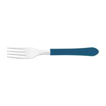Kit 12 Garfo De Mesa Tramontina Leme Inox Azul Oceano
