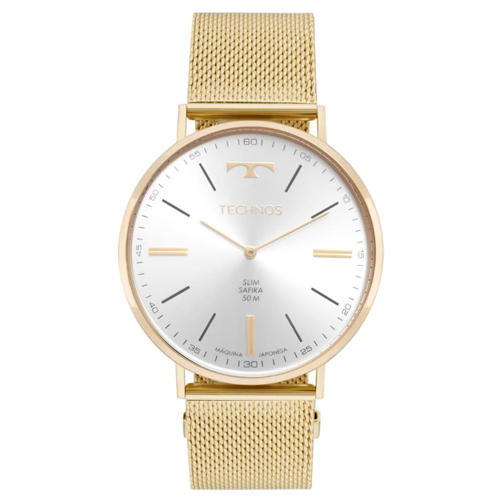 Relógio Technos Masculino Ref:2025ltz/1c Slim Mesh Dourado