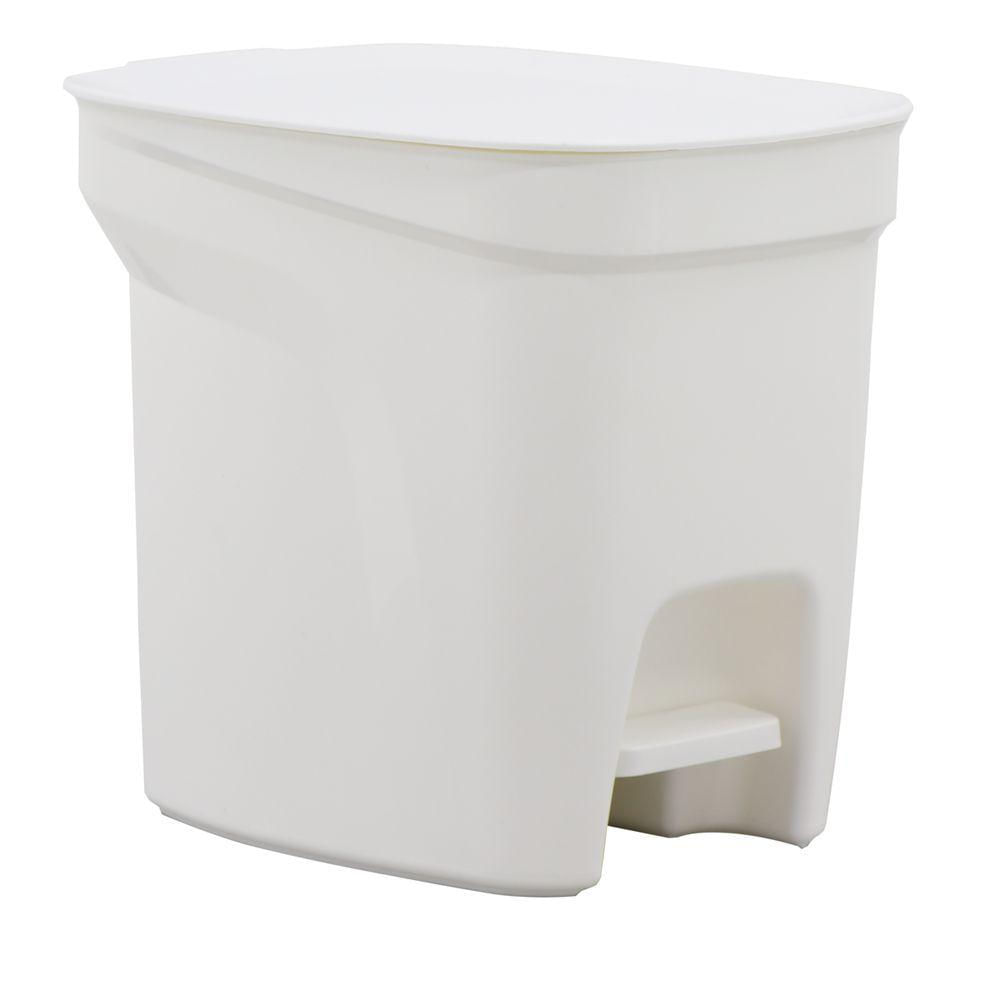 Lixeira Tramontina Compact 7l Em Polipropileno Branco Com Haste Em Aço Galvanizado
