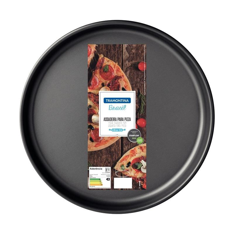 Assadeira para Pizza Tramontina Brasil Alumínio Antiaderente Starflon Max Grafite 35 cm 2,5 L 20058/035