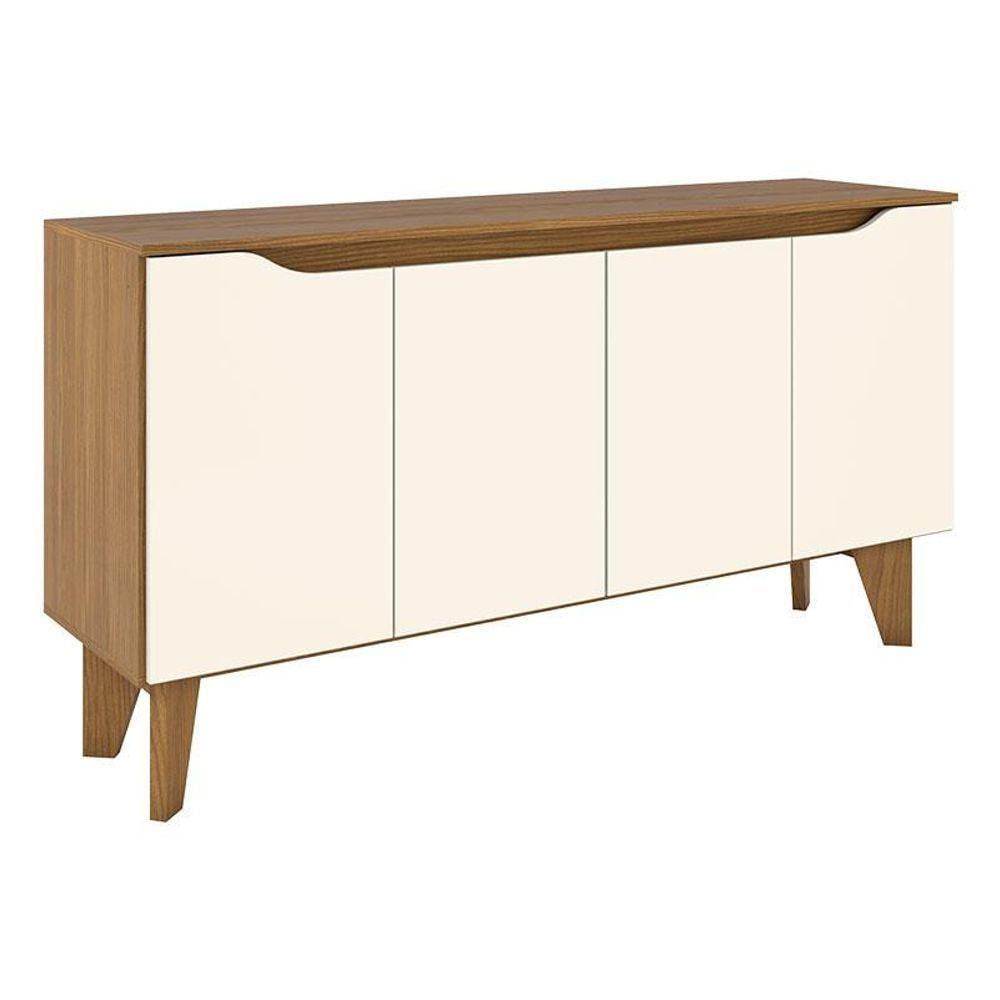 Cristaleira Liz E Aparador Buffet Ambar Off White Nature - Henn