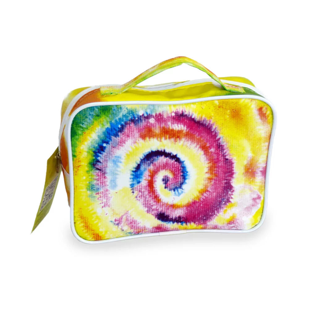 Kit Qmagia para Tie Dye com 1 Bolsa, 3 Bisnagas de 100ml ,1 Par de Luvas, 1 Camiseta e Elásticos