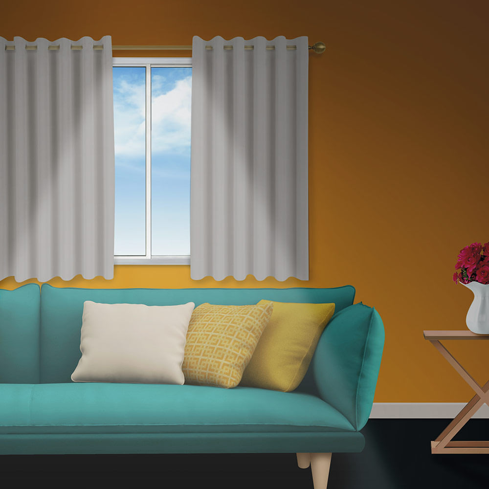 Cortina Plast-Leo Blackout Cinza Vinil 140x140cm