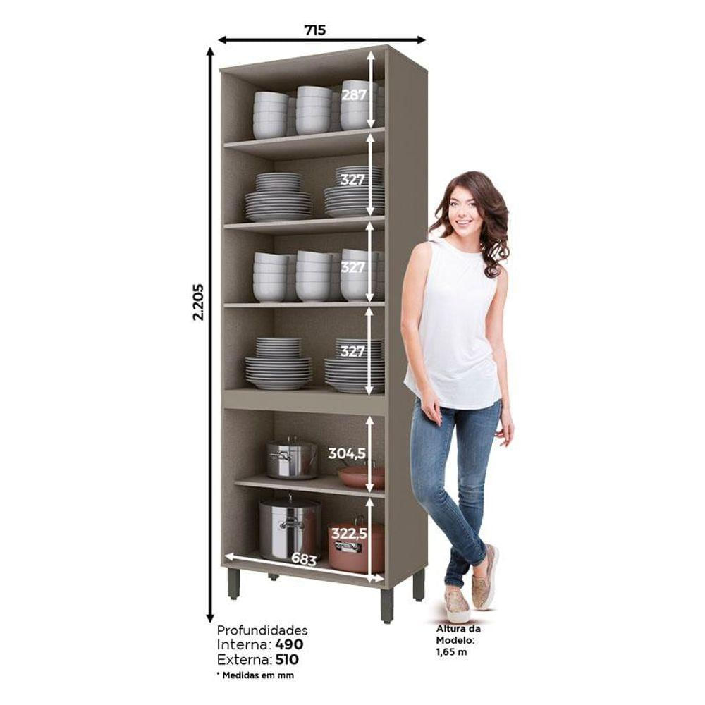 Cristaleira Connect 4 Portas Duna Cristal - Henn