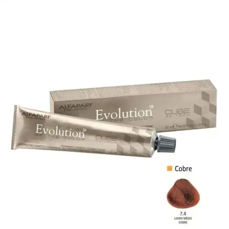 Coloração 7.4 Louro Médio Cobre Alfaparf Eoc Cube 60ML