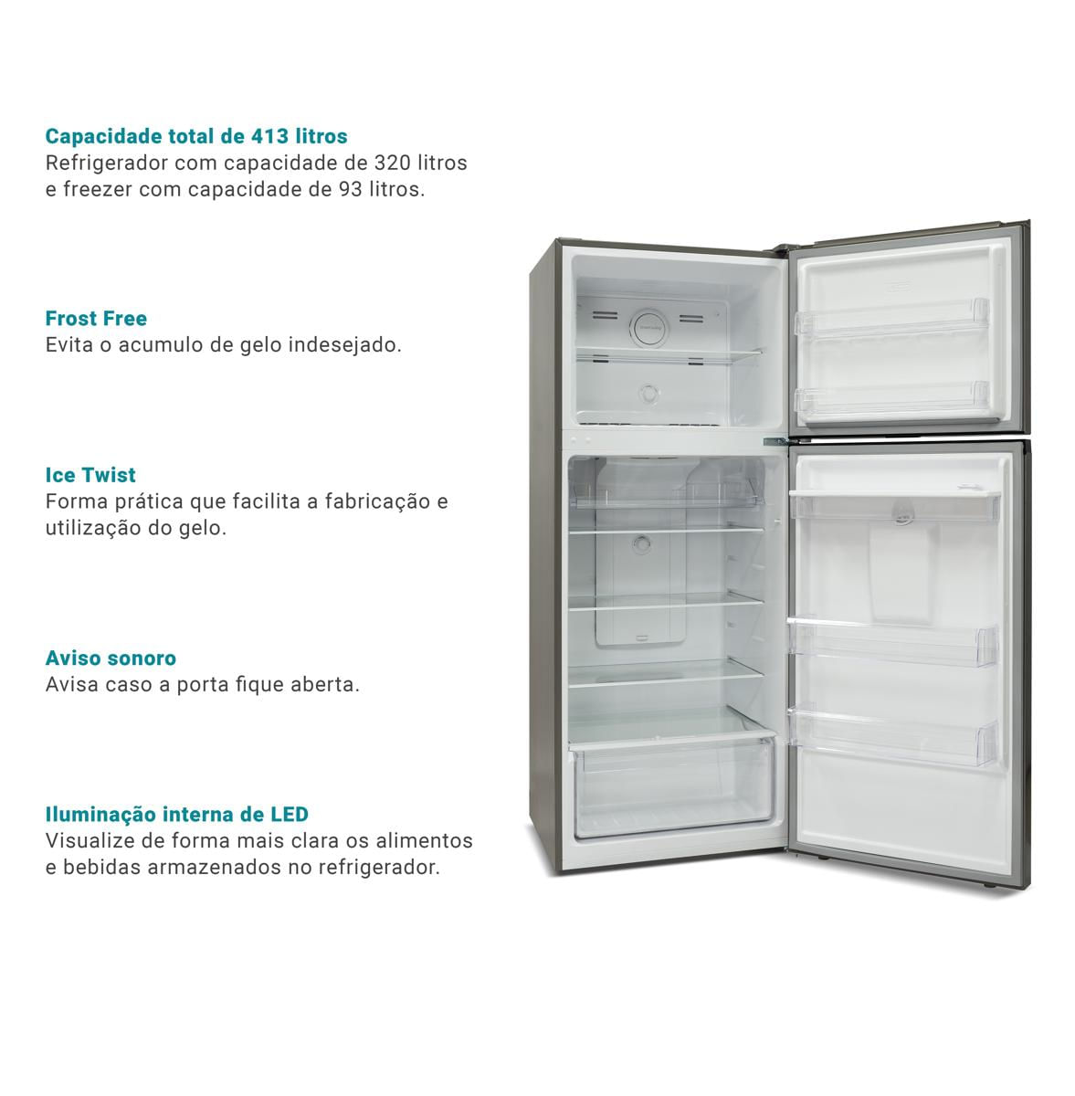 Refrigerador/Geladeira Philco 413L Top Mounted PRF501TI 127V