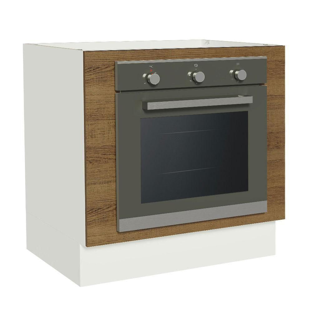 Balcão Para Forno Embutir 80x60cm Sem Tampo Branco/Rústico