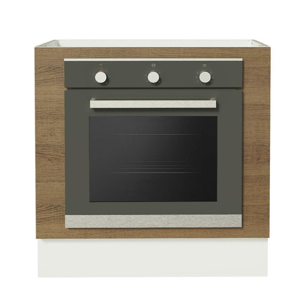 Balcão Para Forno Embutir 80x60cm Sem Tampo Branco/Rústico