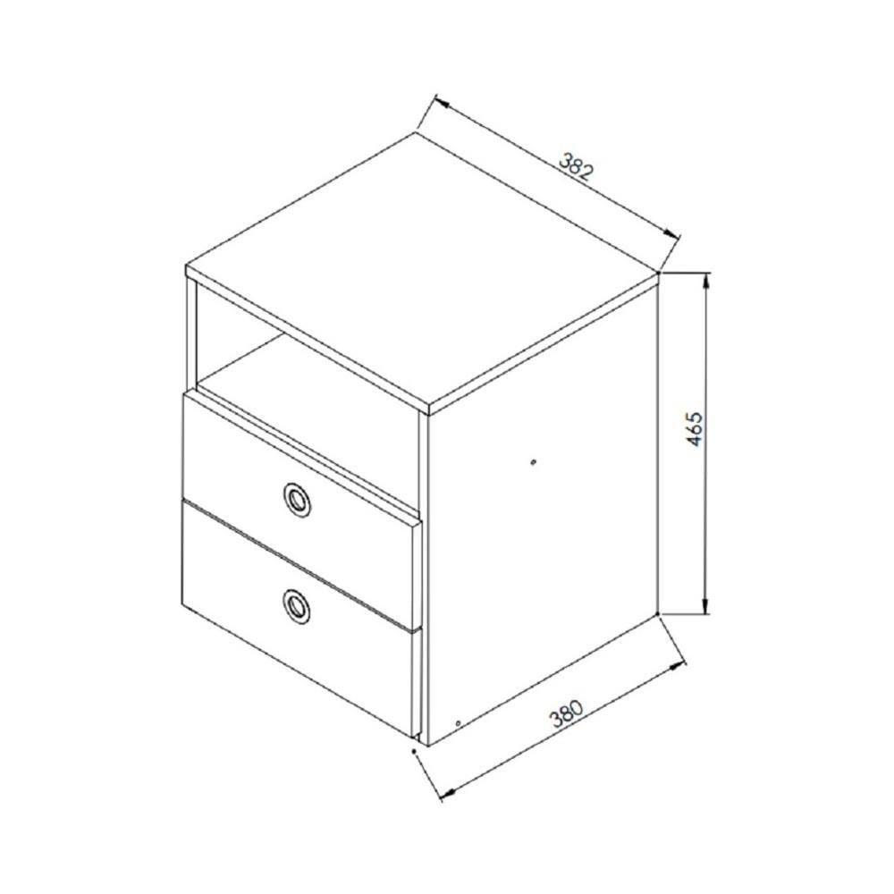 Mesa De Cabeceira Com 2 Gavetas Multimóveis Cr35099 Montana