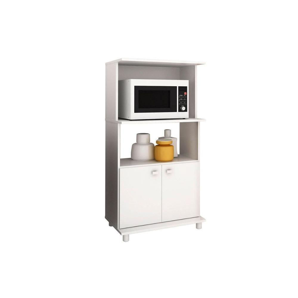 Balcão Multiuso Cozinha Bl-3301 C/ 2 Portas E 2 Nichos 60cm Branco - Tecno Mobili