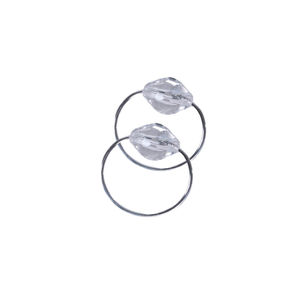 Kit 4 Anéis Para Guardanapos  4cm x 3cm Cristalino Argola Decoração - Prata