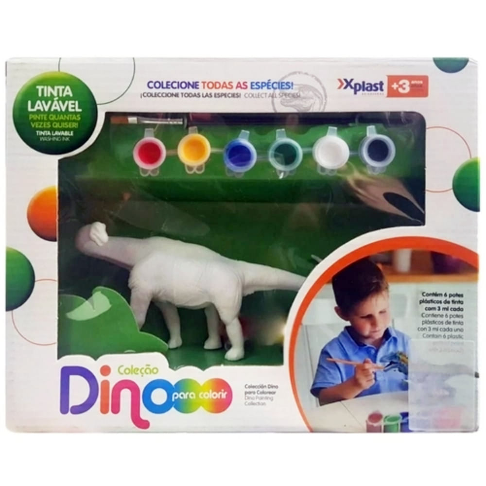 Coleção Dino Para Colorir - Diplodoco - 6300 - Xplast