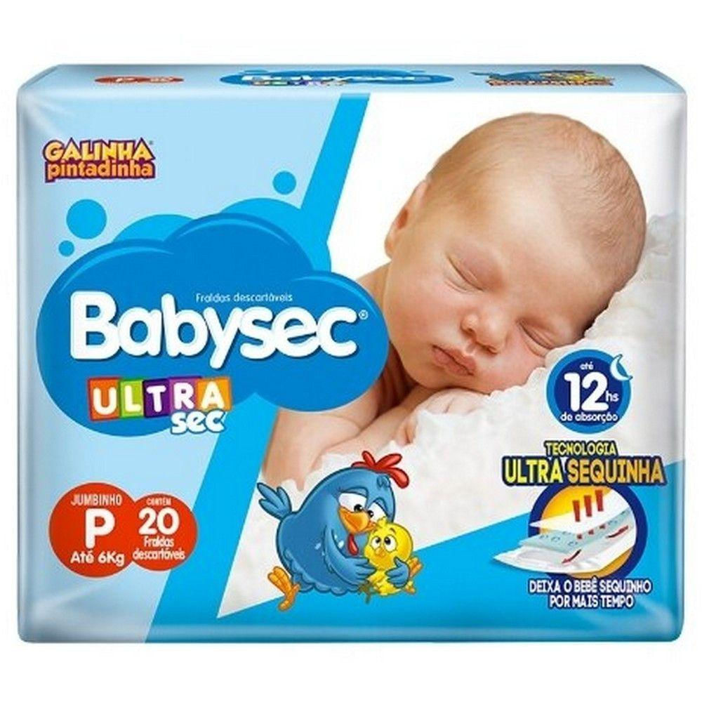 Fralda Babysec Ultra Jumbinho Tamanho P 8 Pacotes Com 20