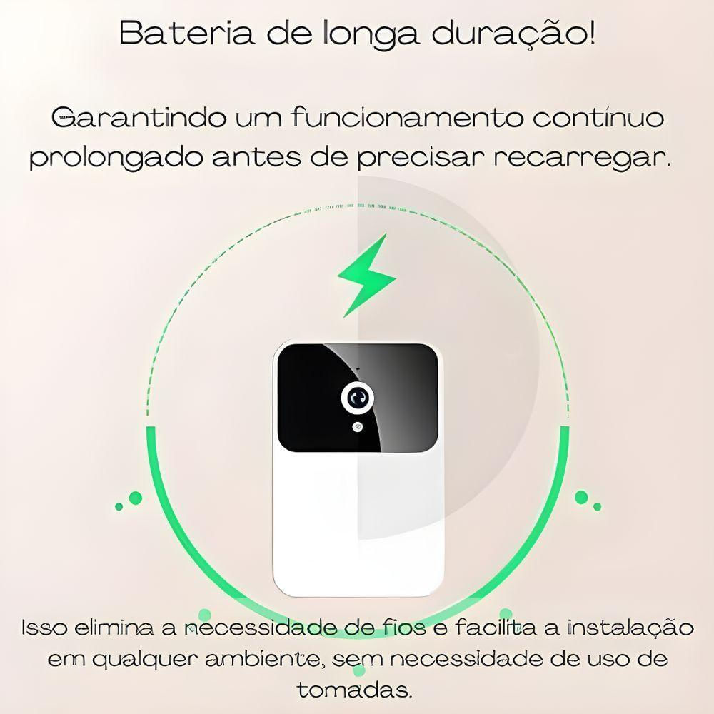 Interfone Inteligente Com Câmera Wifi E áudio Sem Fio Segurança E Conveniência Em Um Só Produto