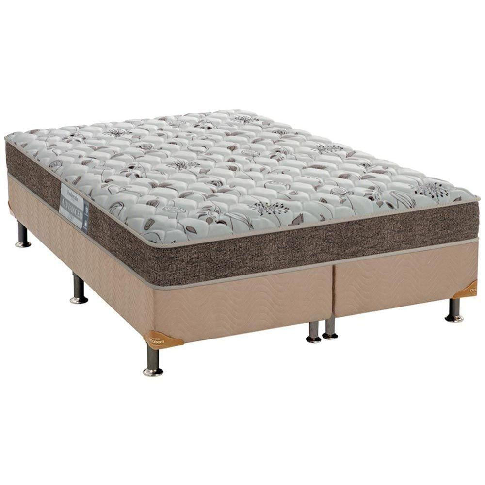 Cama Box King: Colchão Espuma D45 Probel Prodormir Advanced + Base Crc Suede Clean(193X203)