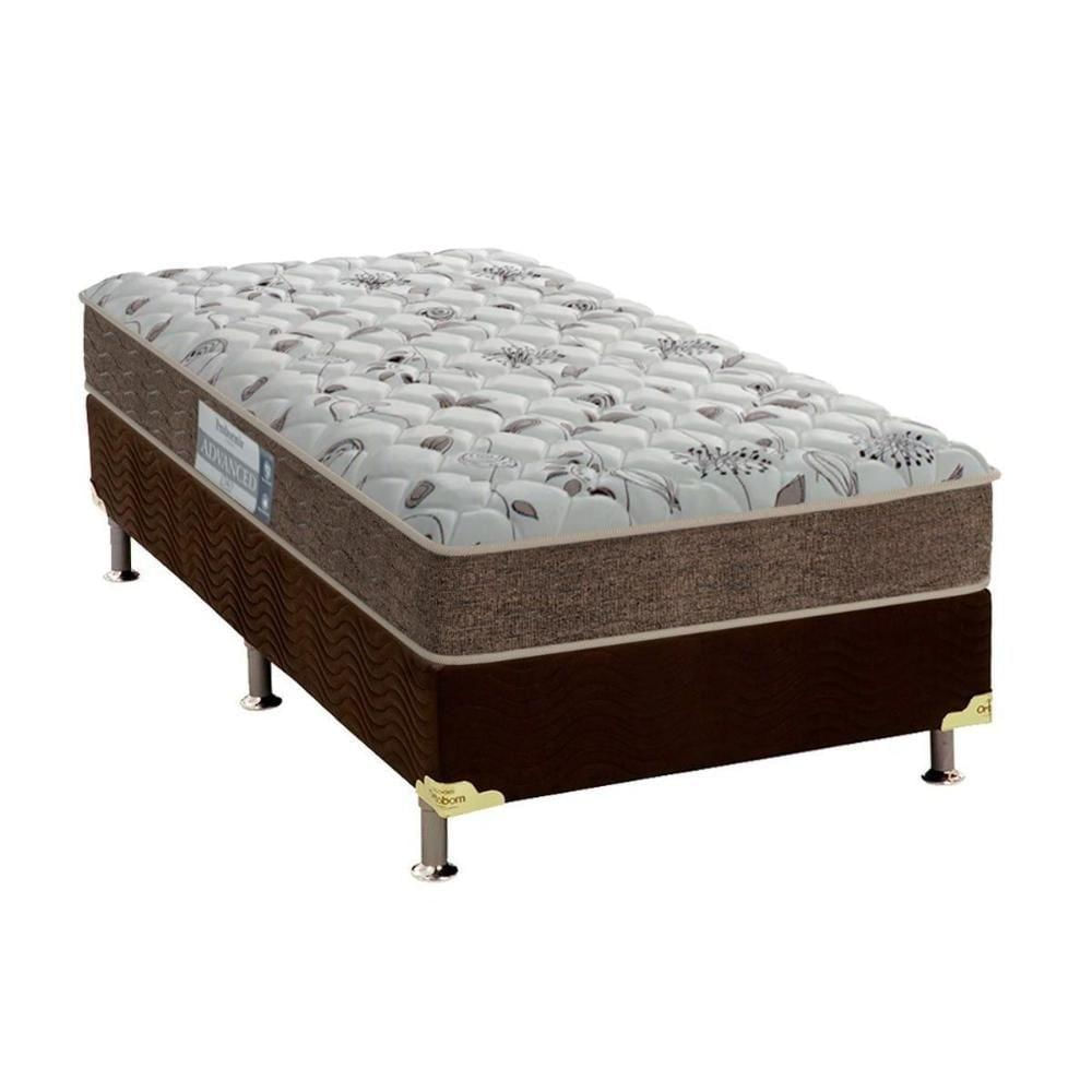 Cama Box Solteiro: Colchão Espuma D45 Probel Hiper Resistente Pró Dormir Sênior + Base Black(88X188)