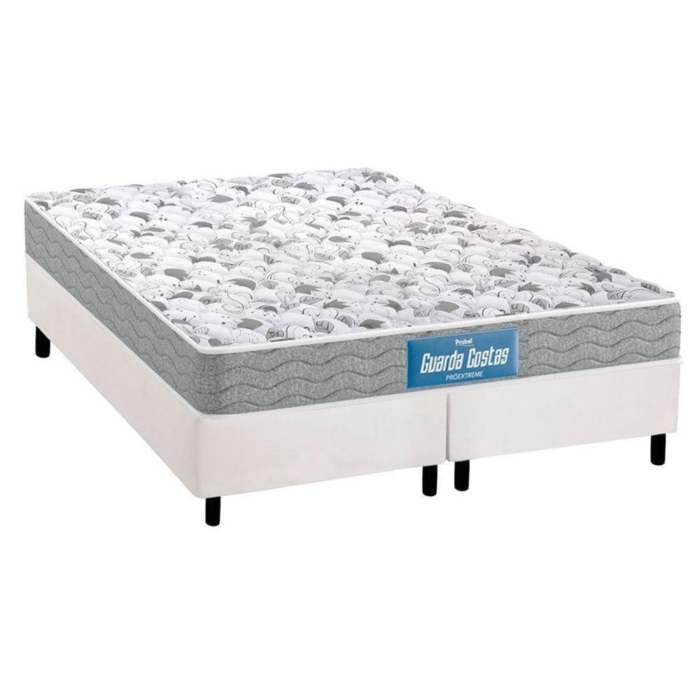 Cama Box Queen: Colchão Anatômico Probel D45/Ep Próextreme Plus Double Face + Base White(158X198)
