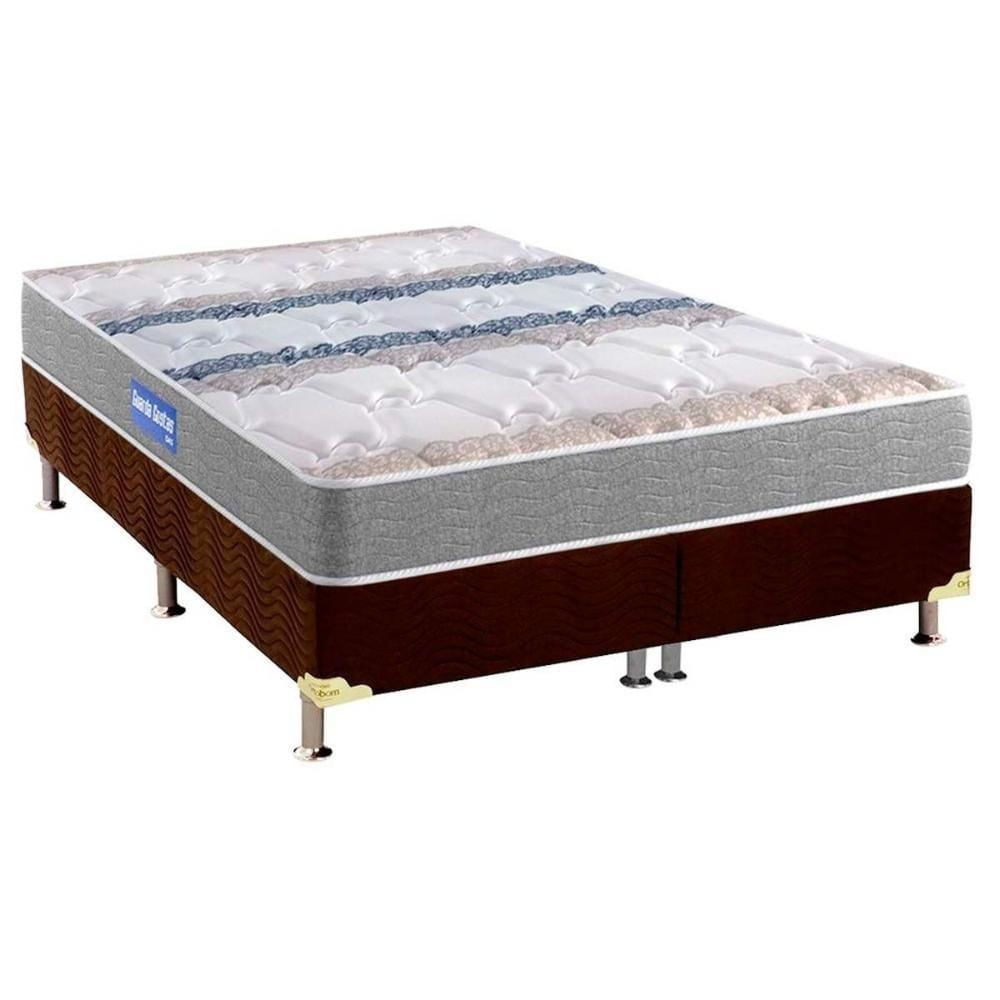 Cama Box King: Colchão Espuma D45 Probel Guarda Costas + Base Crc Suede Brown(193X203)