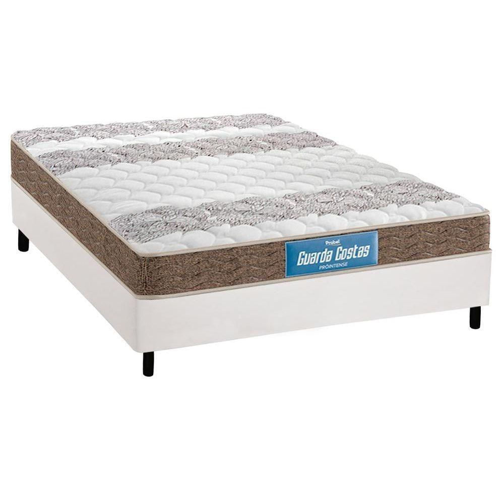 Cama Box Casal: Colchão Anatômico Probel D33/Ep Double Face+ Base White(138X188)