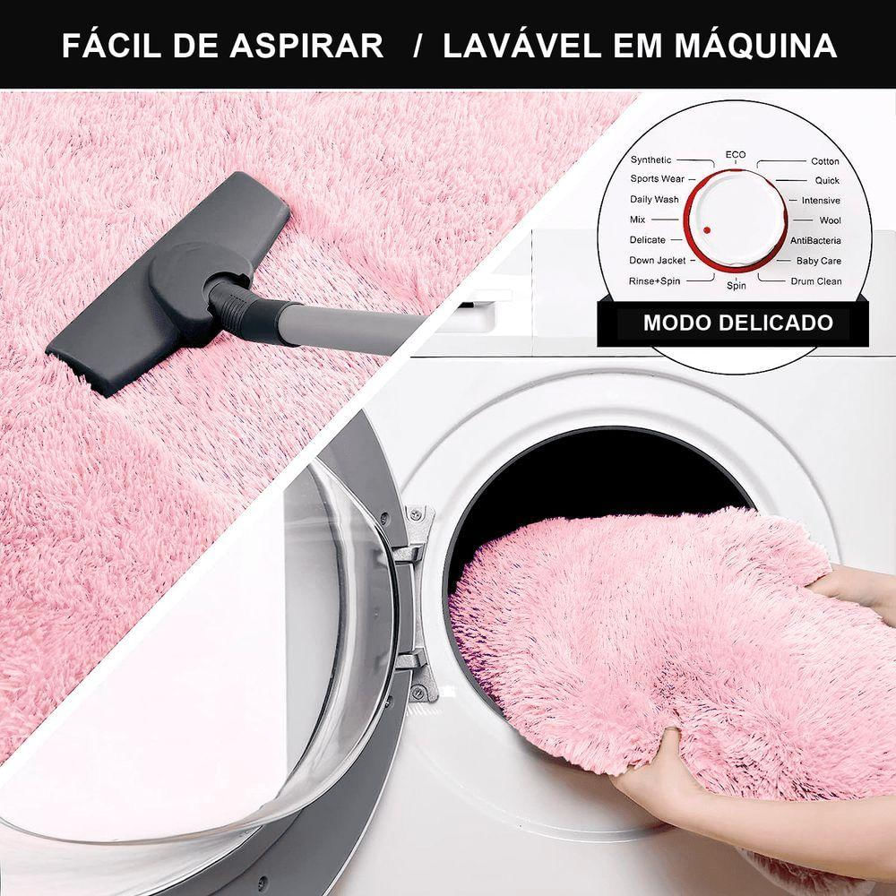 Tapete Passadeira Quarto Antiderrapante Rosa Bebe 50 X 140 Cm