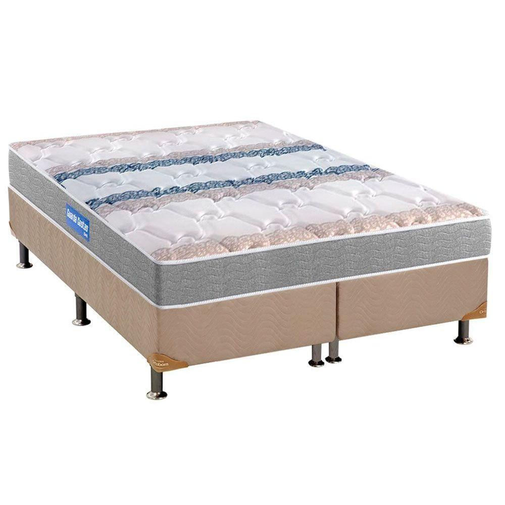 Cama Box King: Colchão Espuma D45 Probel Guarda Costas + Base Crc Suede Clean(193X203)